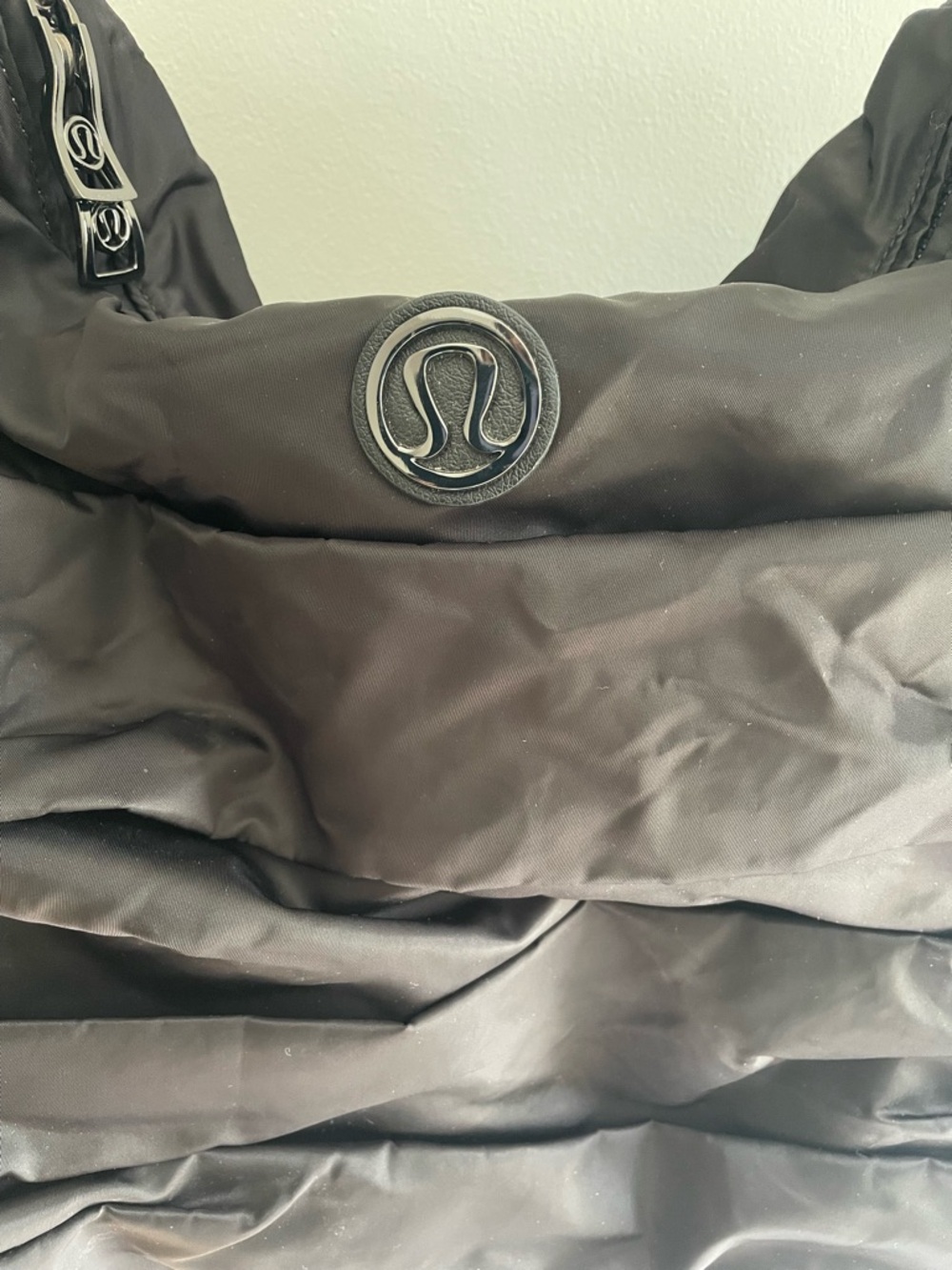 lululemon athletica Black Ruffled Nylon Shoulder Tote - Picture 2 of 16